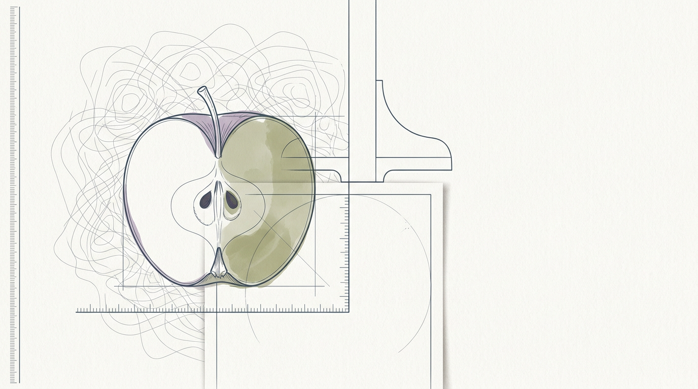 Abstract cream-and-slate line illustration on Kokorology paper, drawn for Digital Noise, Regulatory Pressure, and Real Health