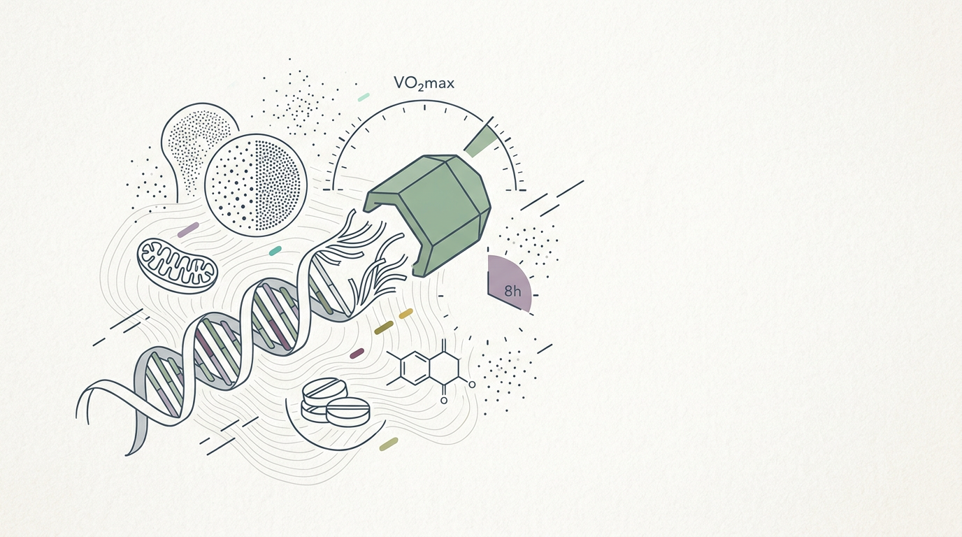 Abstract cream-and-slate line illustration on Kokorology paper, drawn for Longevity's next frontier: fixing things, not just slowing them