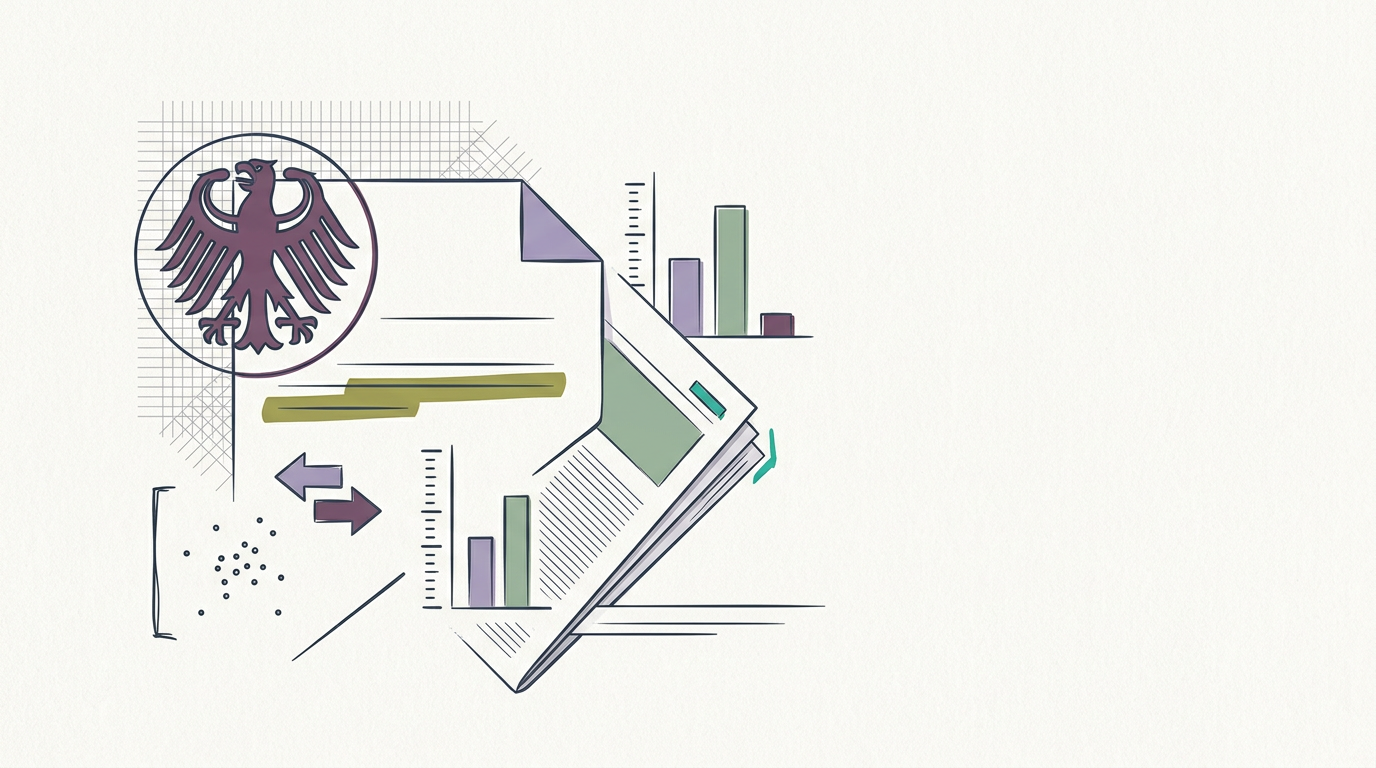 Abstract cream-and-slate line illustration on Kokorology paper, drawn for Wellness is a German policy fight today