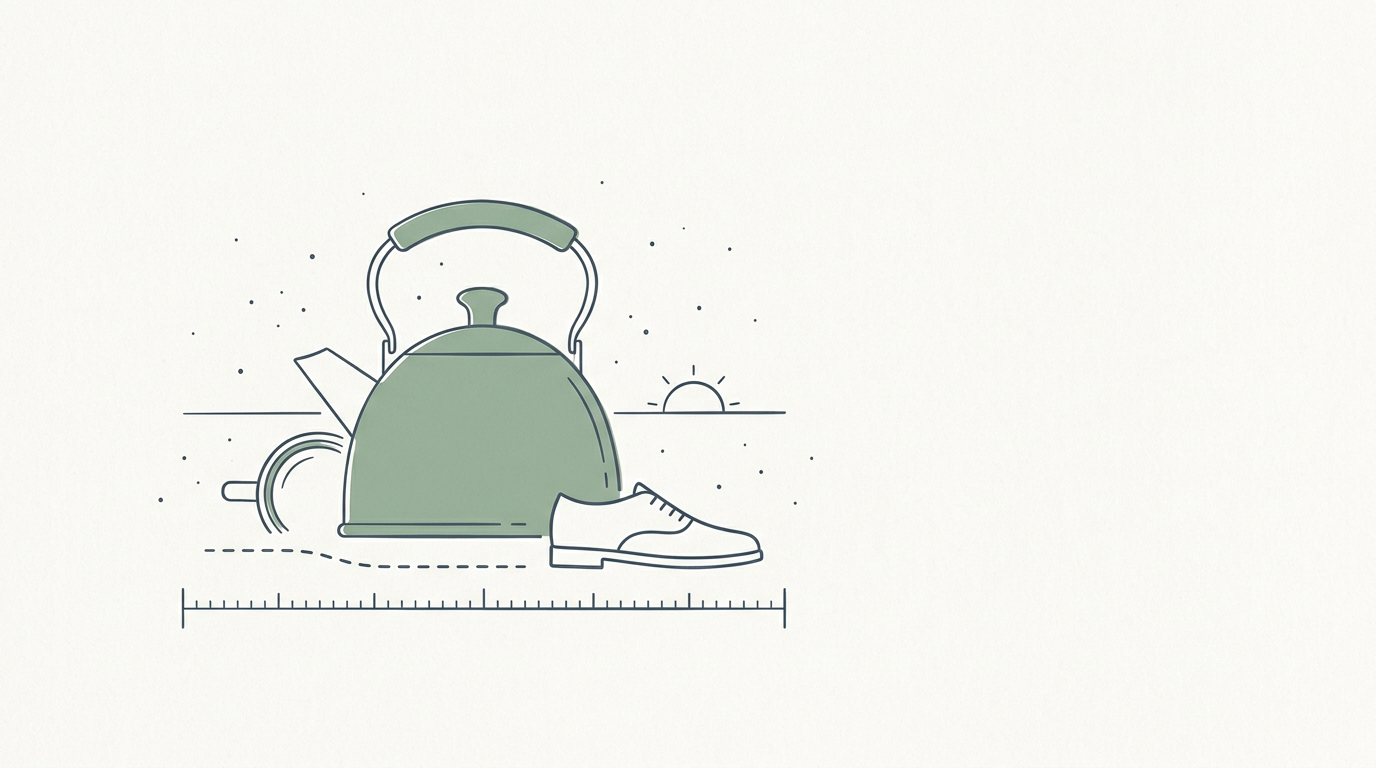 Abstract cream-and-slate line illustration on Kokorology paper, drawn for Bosses who talk less reduce worker stress