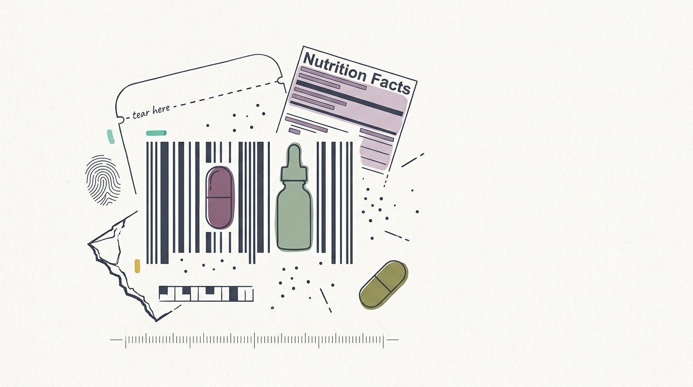 Abstract cream-and-slate line illustration on Kokorology paper, drawn for Health brands copy CPG marketing to catch shifting habits