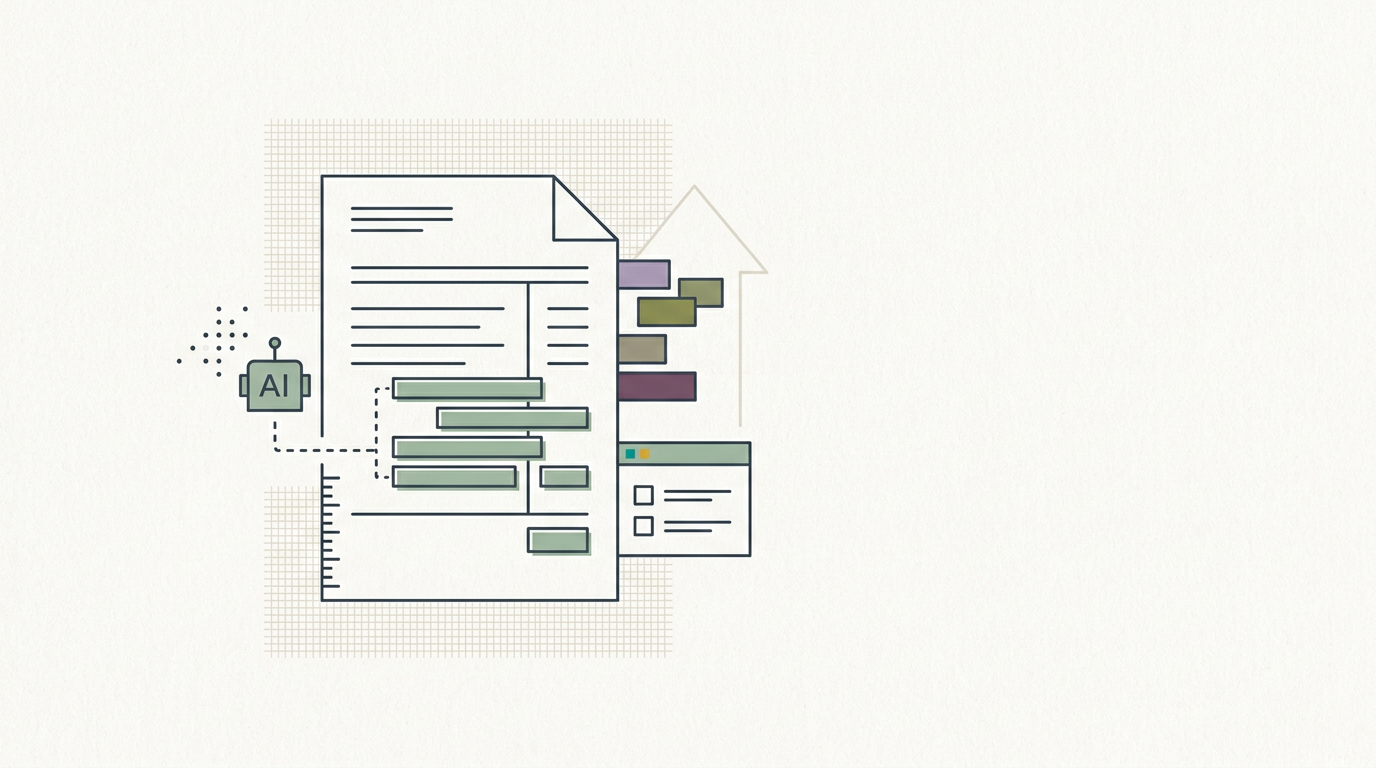 Abstract cream-and-slate line illustration on Kokorology paper, drawn for AI in healthcare raises hospital bills, doctor warns