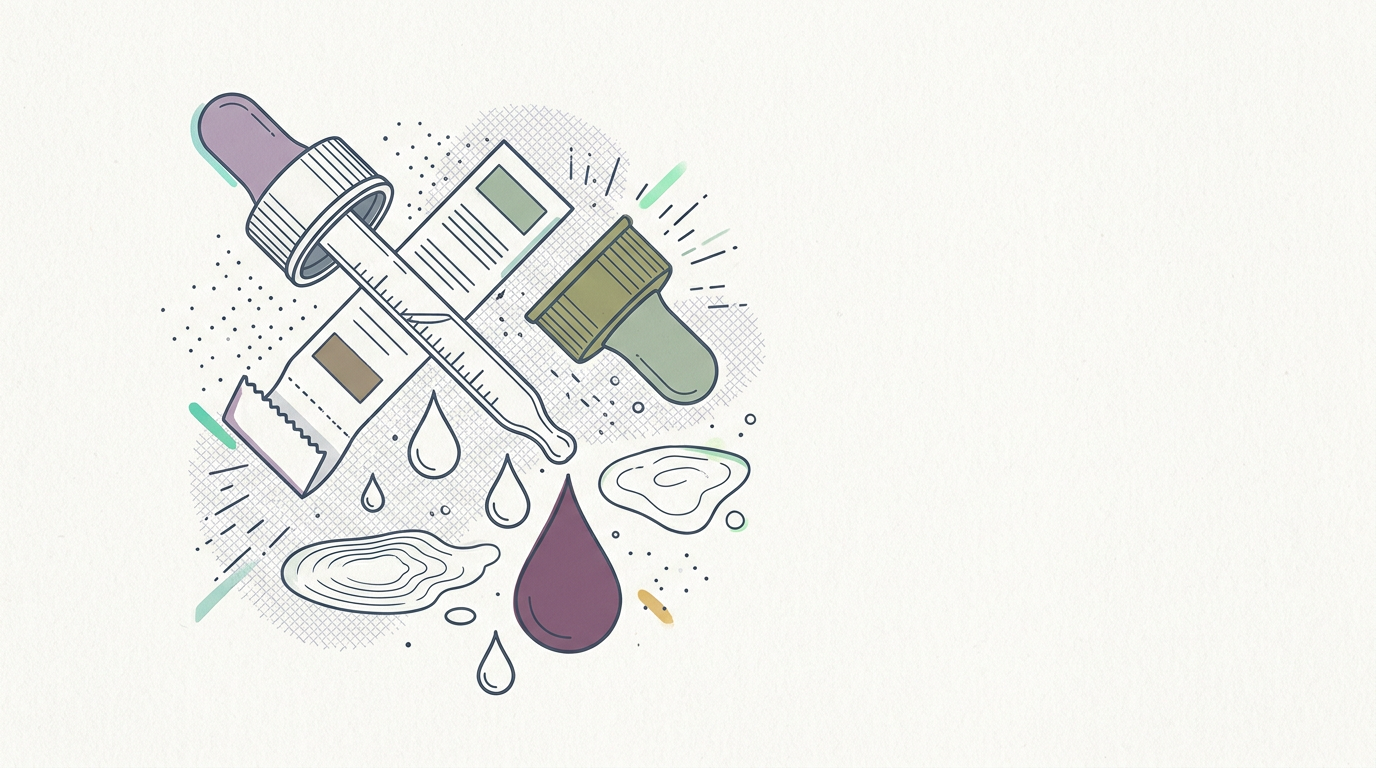 Abstract cream-and-slate line illustration on Kokorology paper, drawn for Infant Vitamin D Overdose Shows Dangers of Supplement Misuse