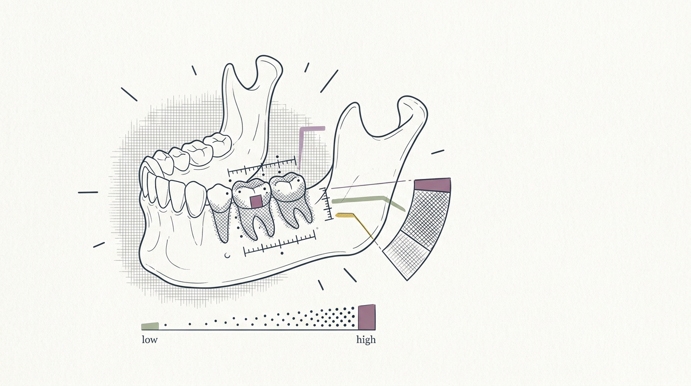 Abstract cream-and-slate line illustration on Kokorology paper, drawn for Lead in medieval teeth shows unequal health toll