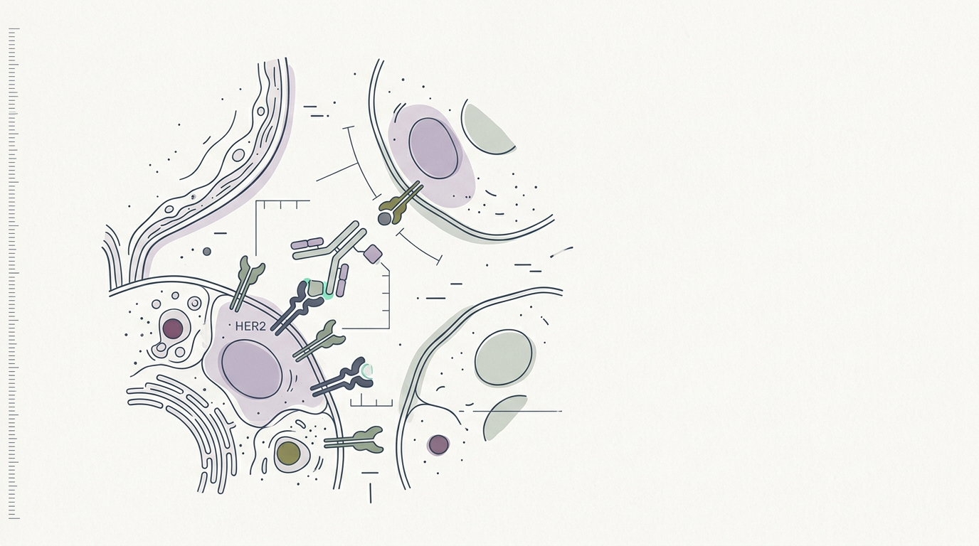 Abstract cream-and-slate line illustration on Kokorology paper, drawn for New Drug Option for Non-Muscle Invasive Bladder Cancer