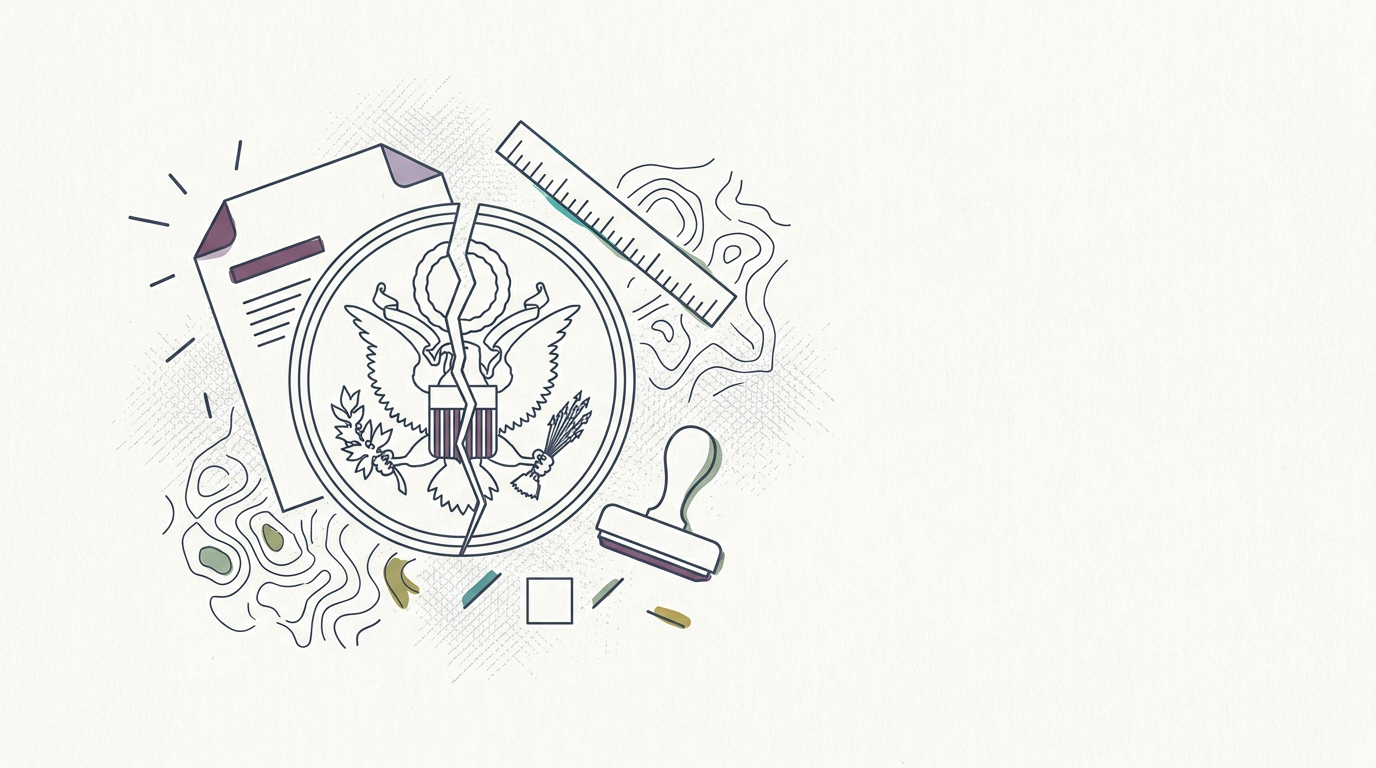 Abstract cream-and-slate line illustration on Kokorology paper, drawn for RFK Jr. plans federal vaccine injury review