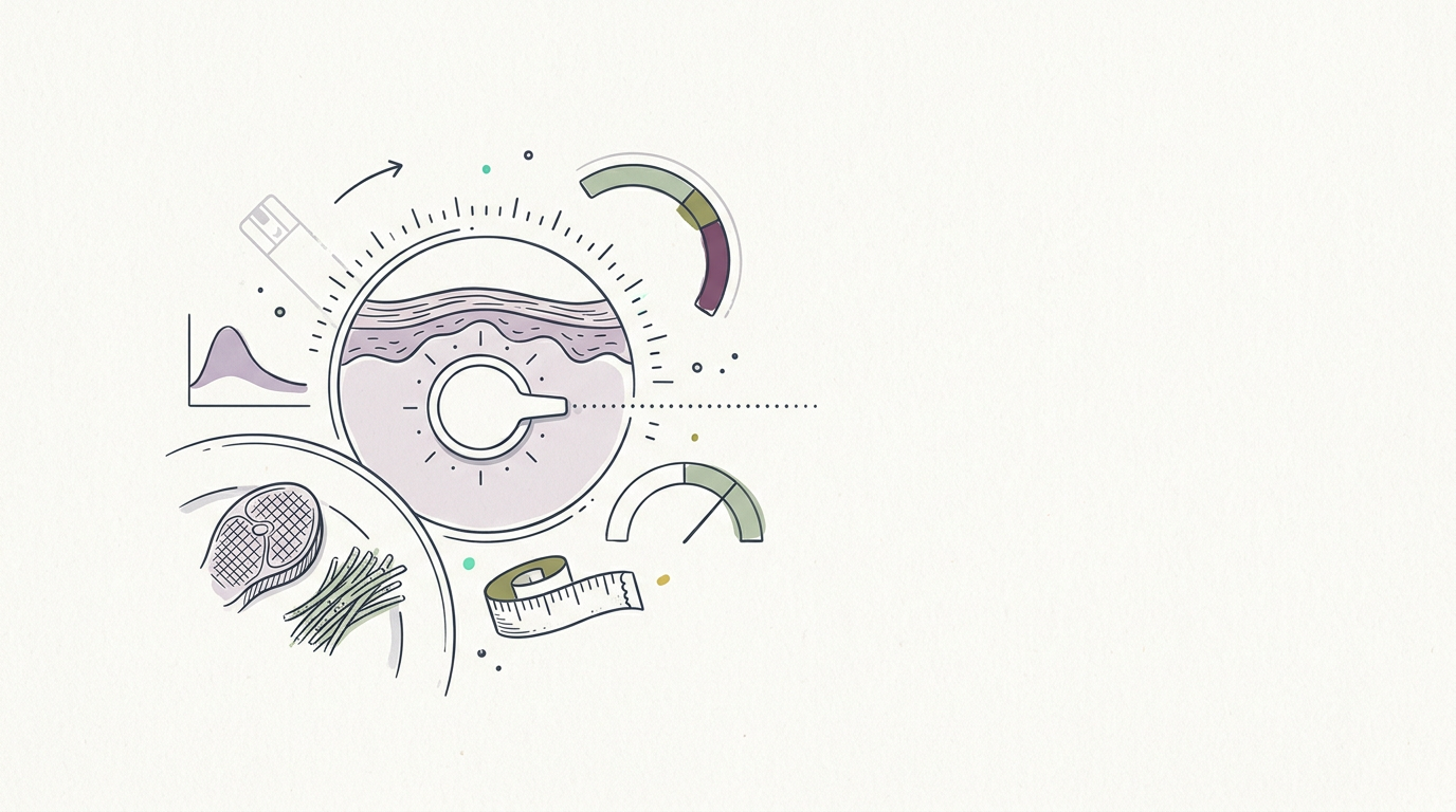 Abstract cream-and-slate line illustration on Kokorology paper, drawn for Sava raises $36M for glucose microsensor, partners with Ascensia
