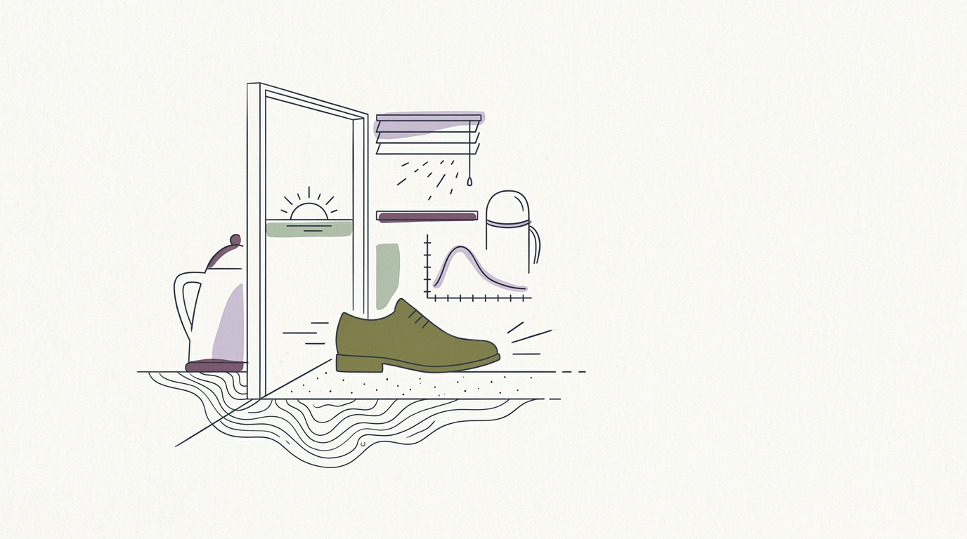 Abstract cream-and-slate line illustration on Kokorology paper, drawn for Speaking up helps mental health for underrepresented docs