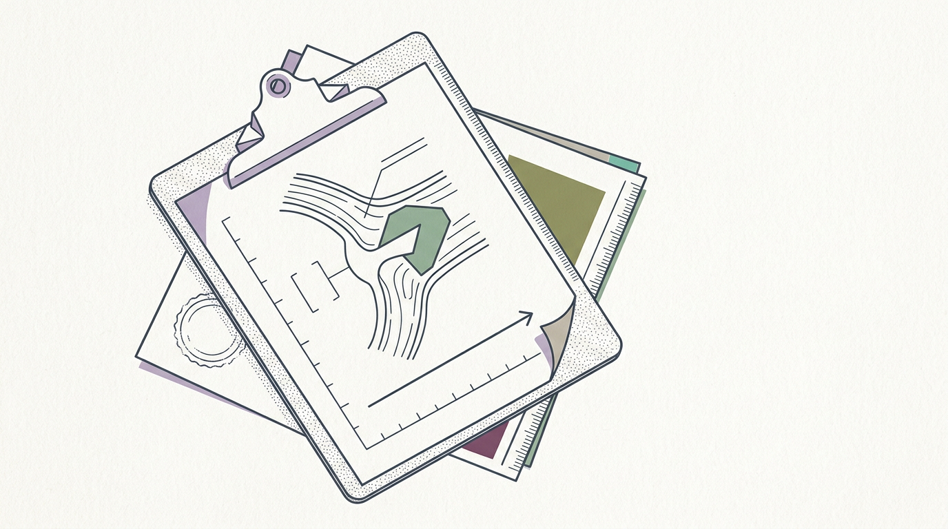Abstract cream-and-slate line illustration on Kokorology paper, drawn for Statins linked to lower glaucoma risk, fewer surgeries