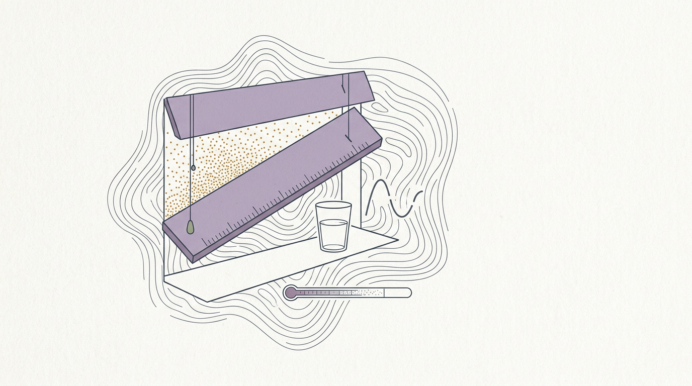Abstract cream-and-slate line illustration on Kokorology paper, drawn for Wildfire smoke keeps kids inside, hitting development