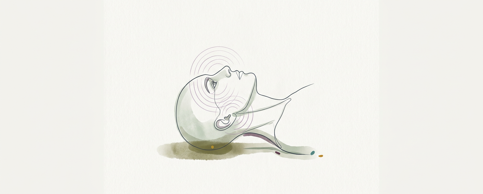 Abstract cream-and-slate line illustration on Kokorology paper, drawn for The Half-Salamander