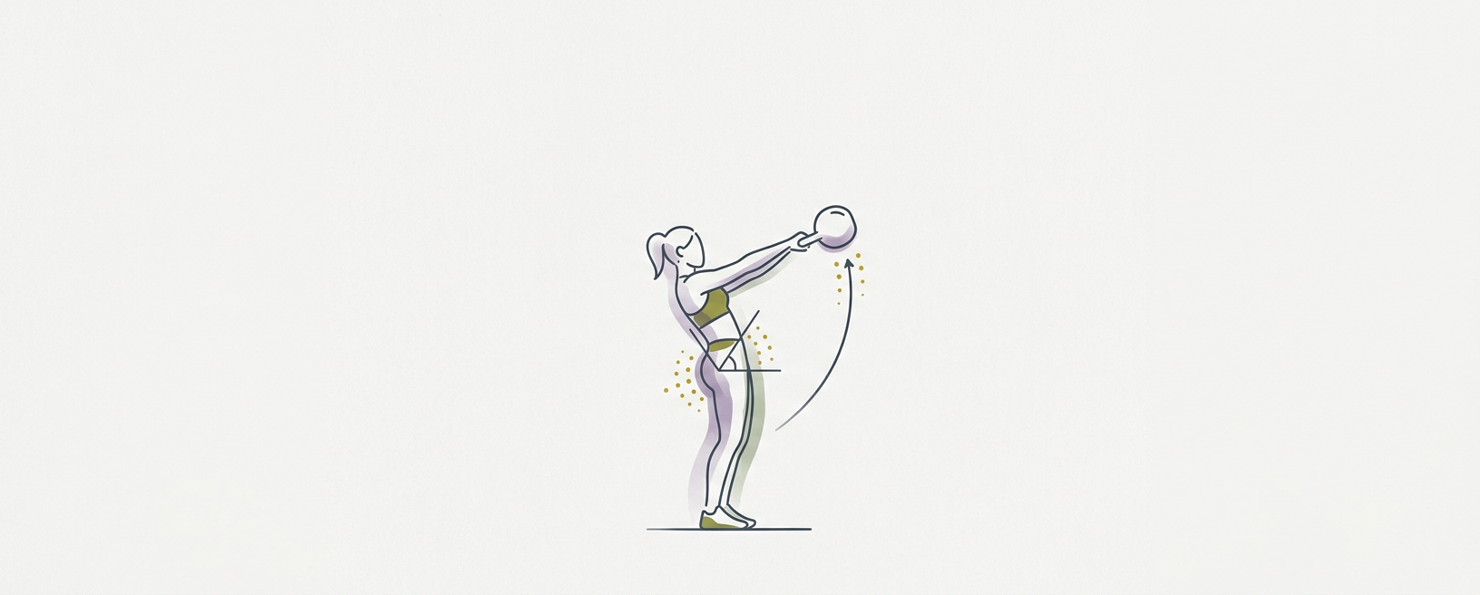 Abstract cream-and-slate line illustration on Kokorology paper, drawn for Hardstyle Kettlebell Swing for Autonomic Vigor