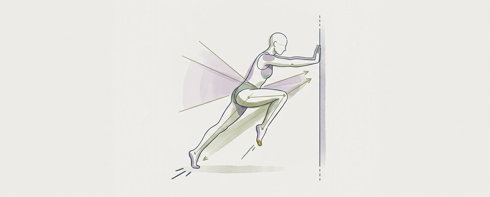Abstract cream-and-slate line illustration on Kokorology paper, drawn for Wall Drill for Acceleration Mechanics
