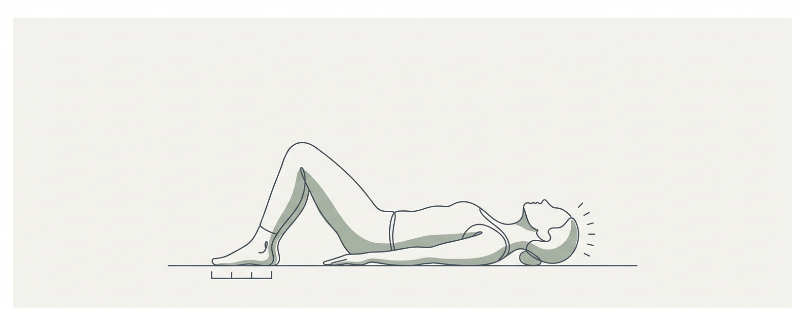 Abstract cream-and-slate line illustration on Kokorology paper, drawn for Cool the System During Perimenopause Hot Flush