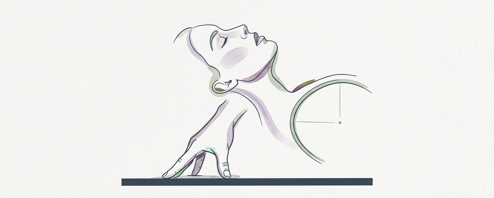 Abstract cream-and-slate line illustration on Kokorology paper, drawn for Grounding the System From Morning Static