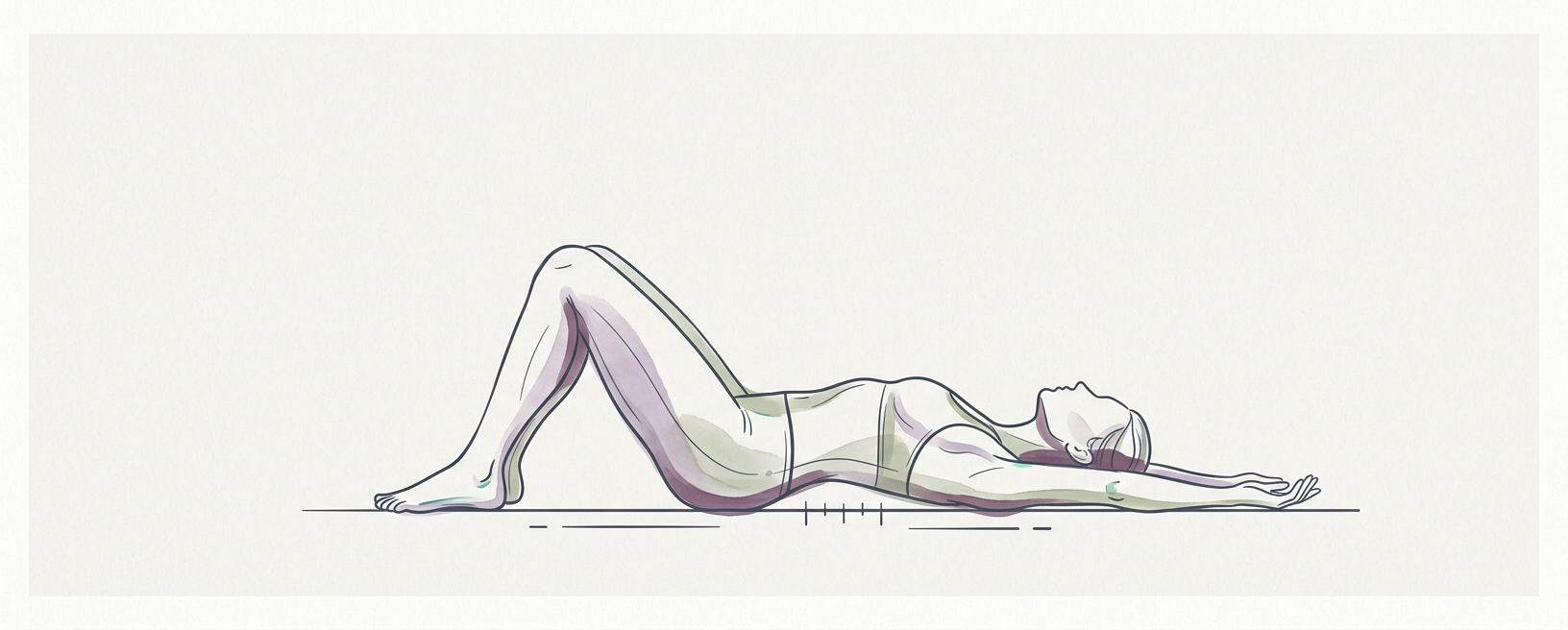 Abstract cream-and-slate line illustration on Kokorology paper, drawn for Mitigate Sunday-Night Anticipatory Static