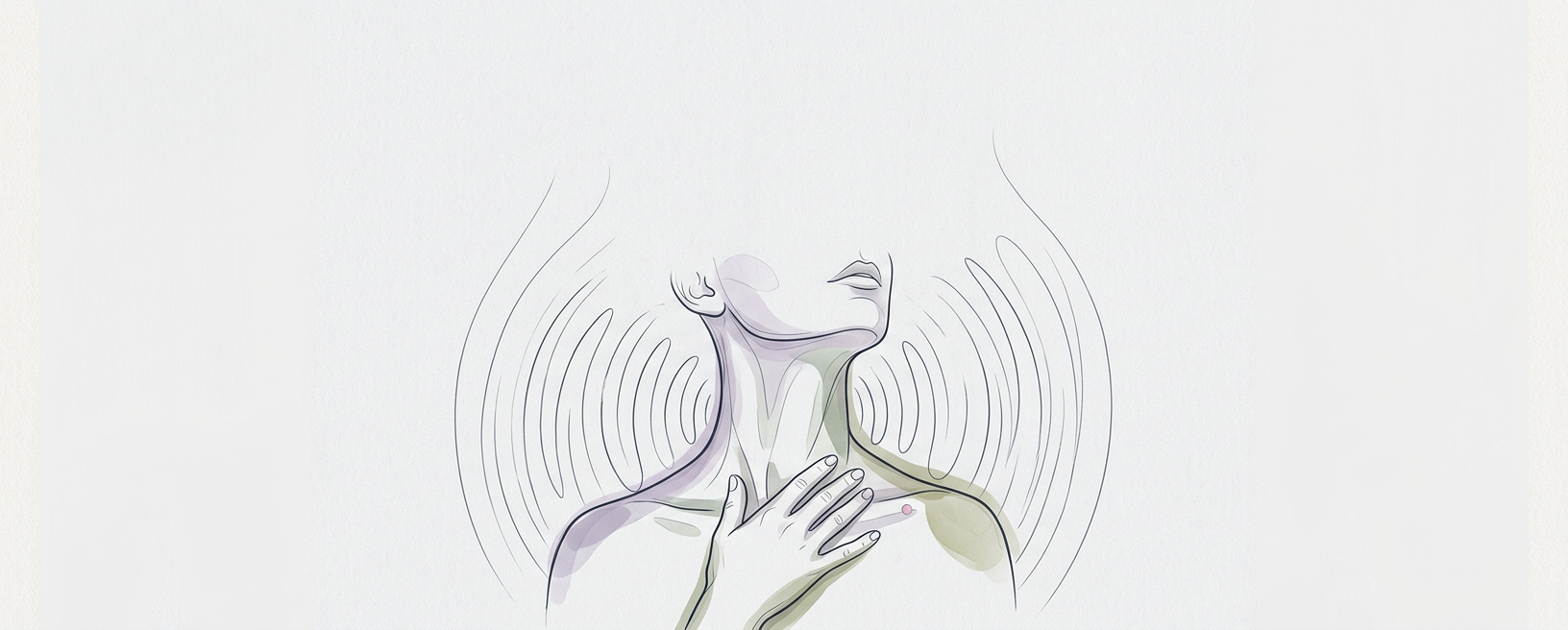 Abstract cream-and-slate line illustration on Kokorology paper, drawn for Neural Reset Following Conflict