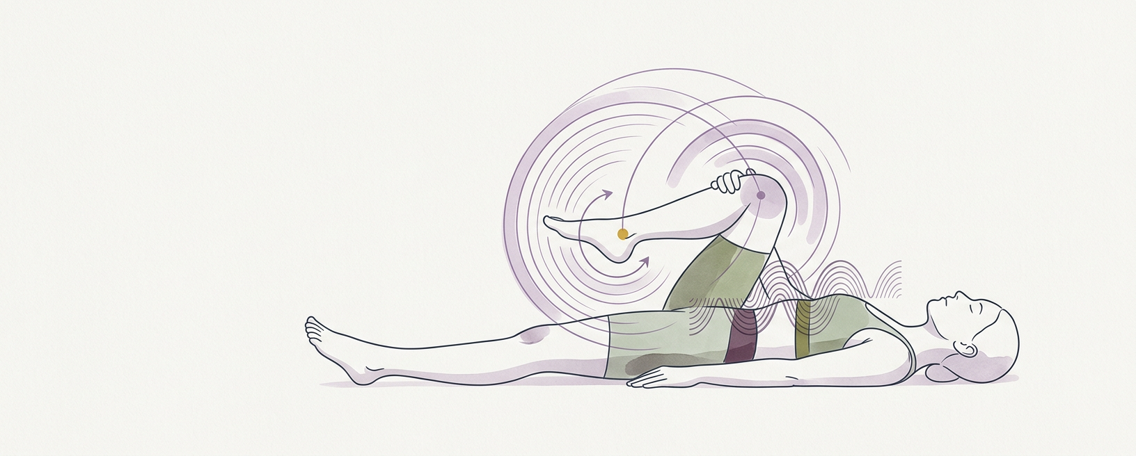 Abstract cream-and-slate line illustration on Kokorology paper, drawn for Re-establishing Capacity After Training Pause