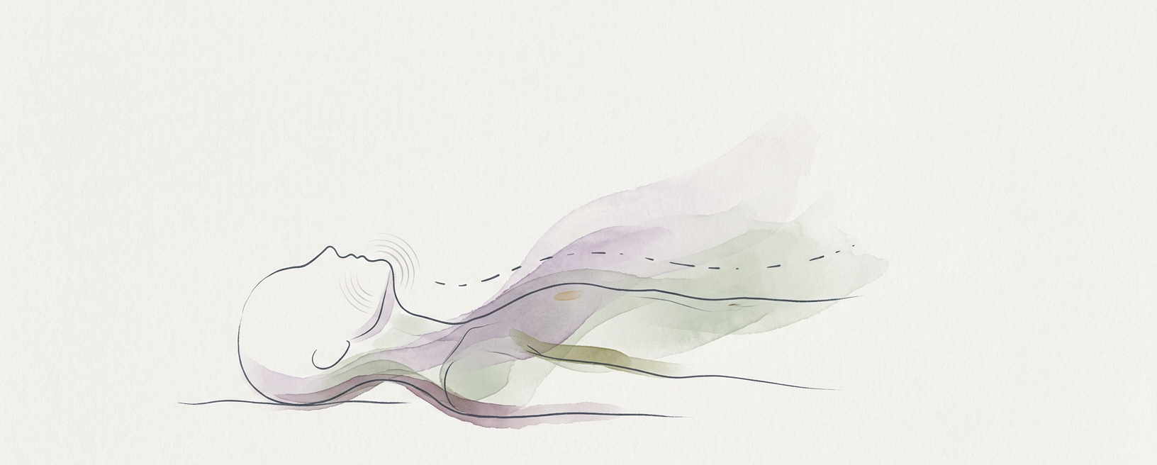 Abstract cream-and-slate line illustration on Kokorology paper, drawn for Settle Pre-Event Static and Optimize Rest