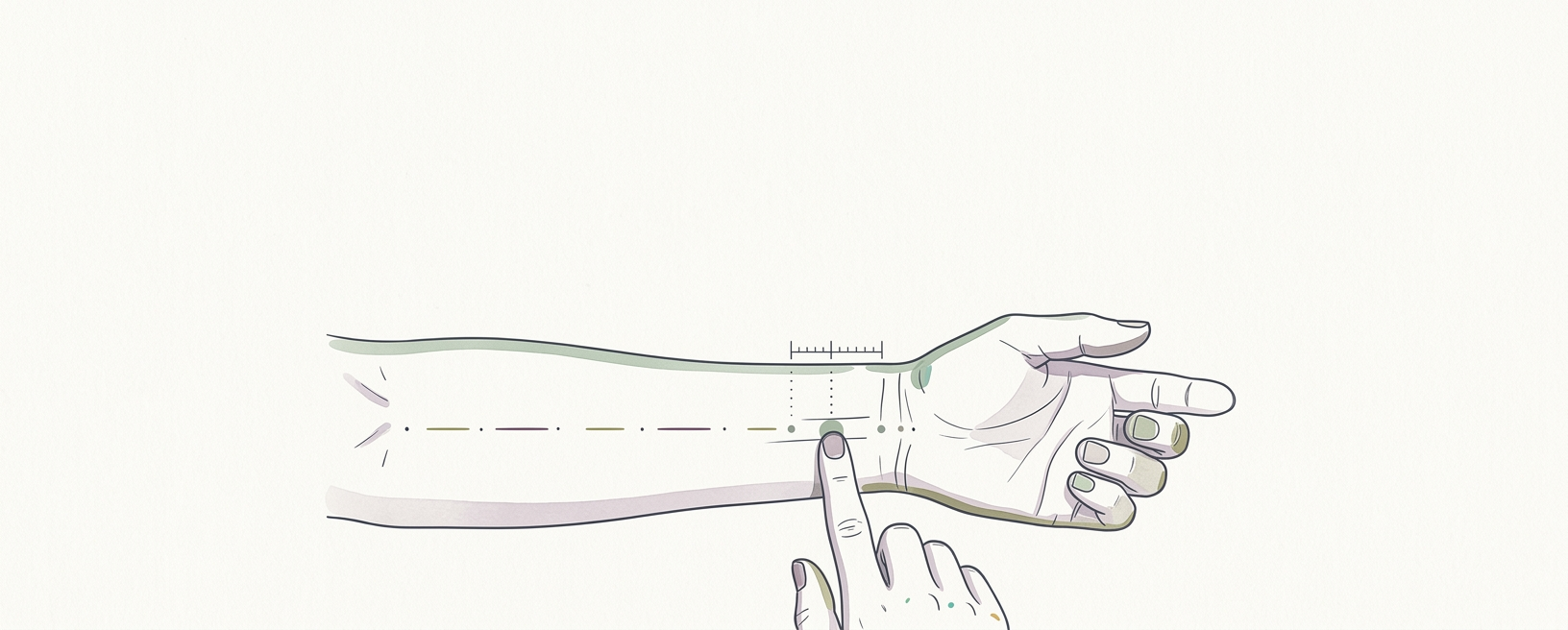 Abstract cream-and-slate line illustration on Kokorology paper, drawn for Settle Your Stomach During a GLP-1 Nausea Wave