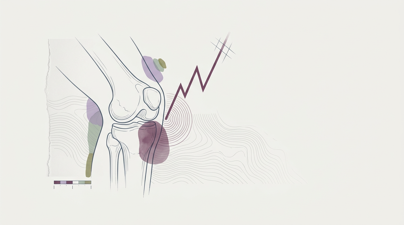 Abstract cream-and-slate line illustration on Kokorology paper, drawn for When pain becomes a learned skill in the brain