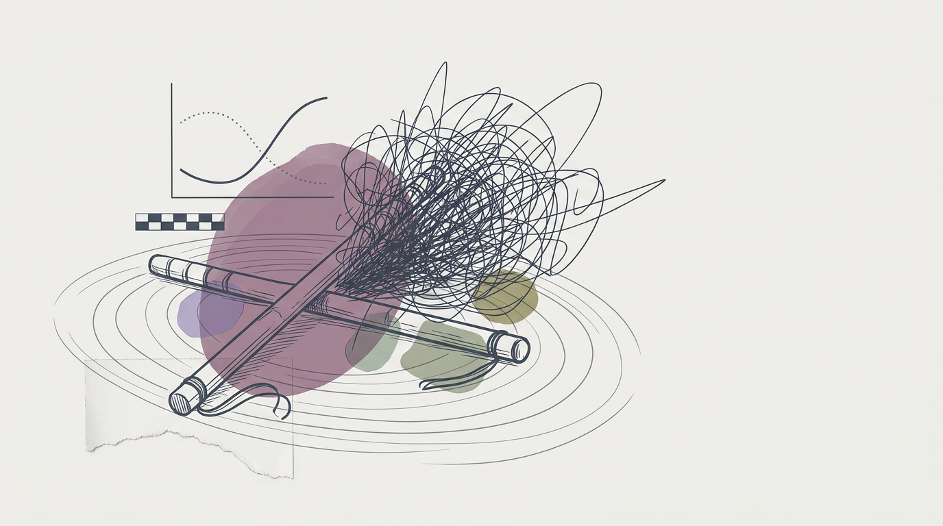 Abstract cream-and-slate line illustration on Kokorology paper, drawn for Your HPA axis doesn't care if it's a festival