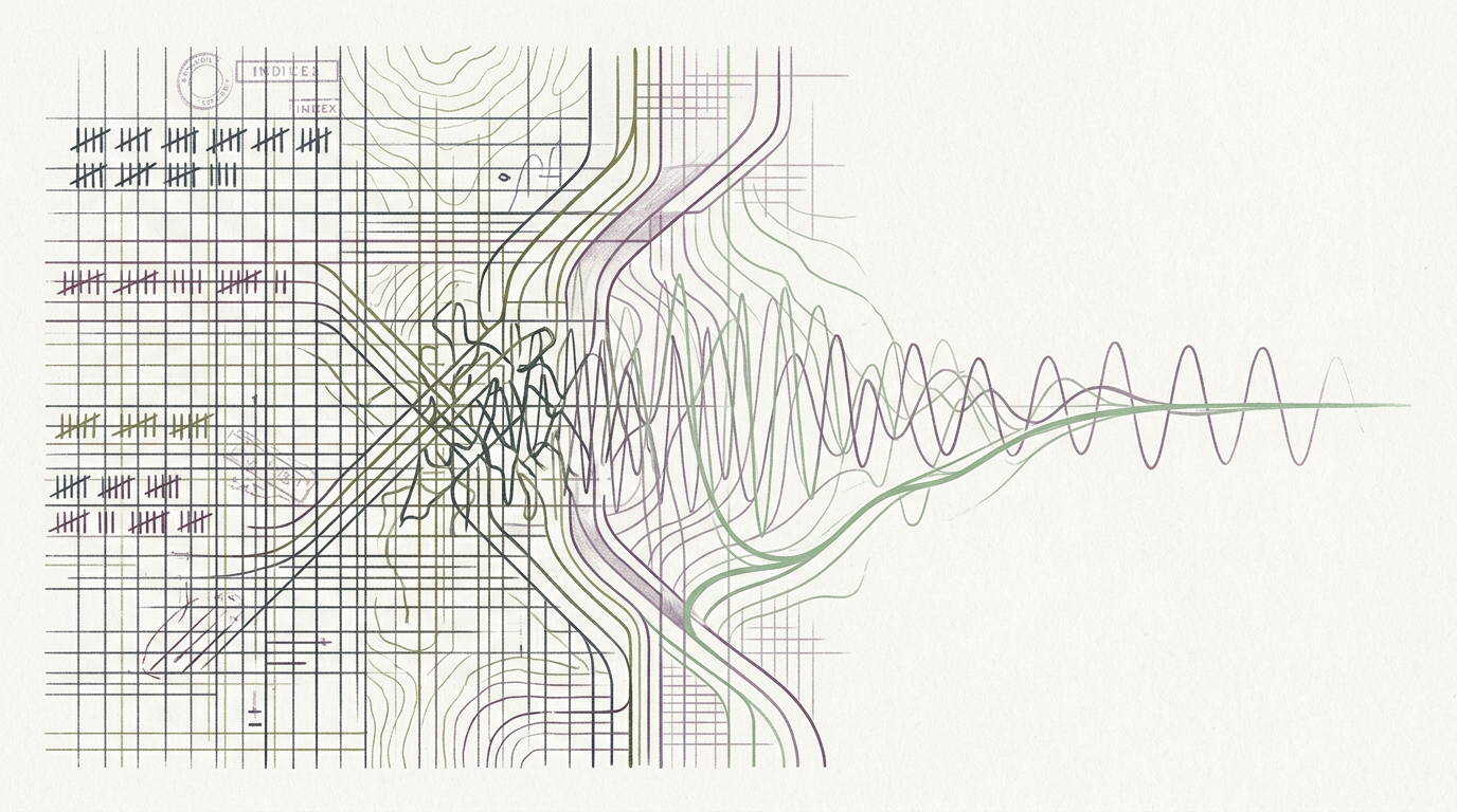 Abstract cream-and-slate line illustration on Kokorology paper, drawn for More Miles, Less Strain: Mastering Marathon Recovery