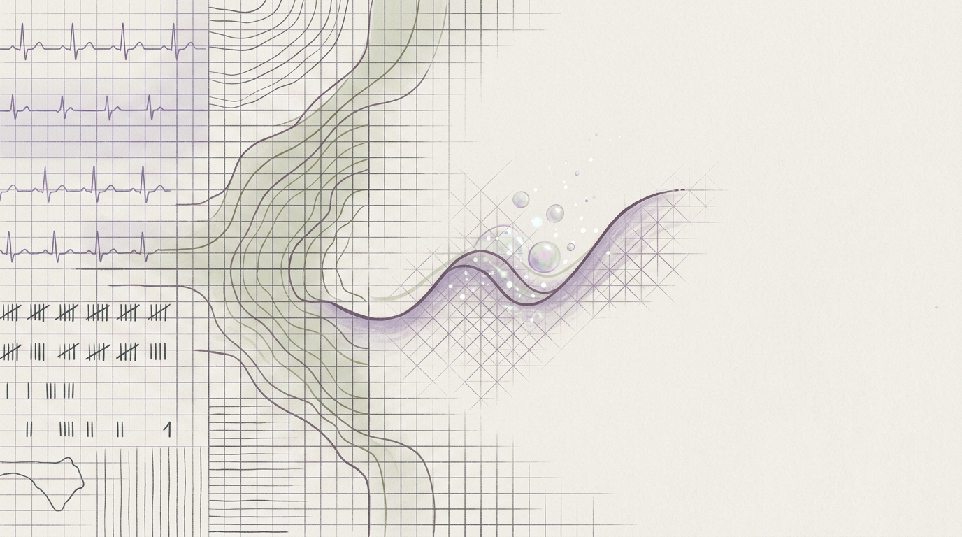 Abstract cream-and-slate line illustration on Kokorology paper, drawn for Singaporean knowledge worker finds ADHD Focus and flow again